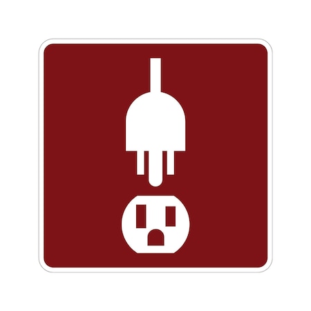 Sign Solutions Usa Electrical Hook-Up (Symbol), Aluminum, 18 in x 18 in DUS08DWT1818RS-150